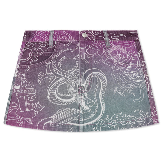 TRACE DENIM SKIRT