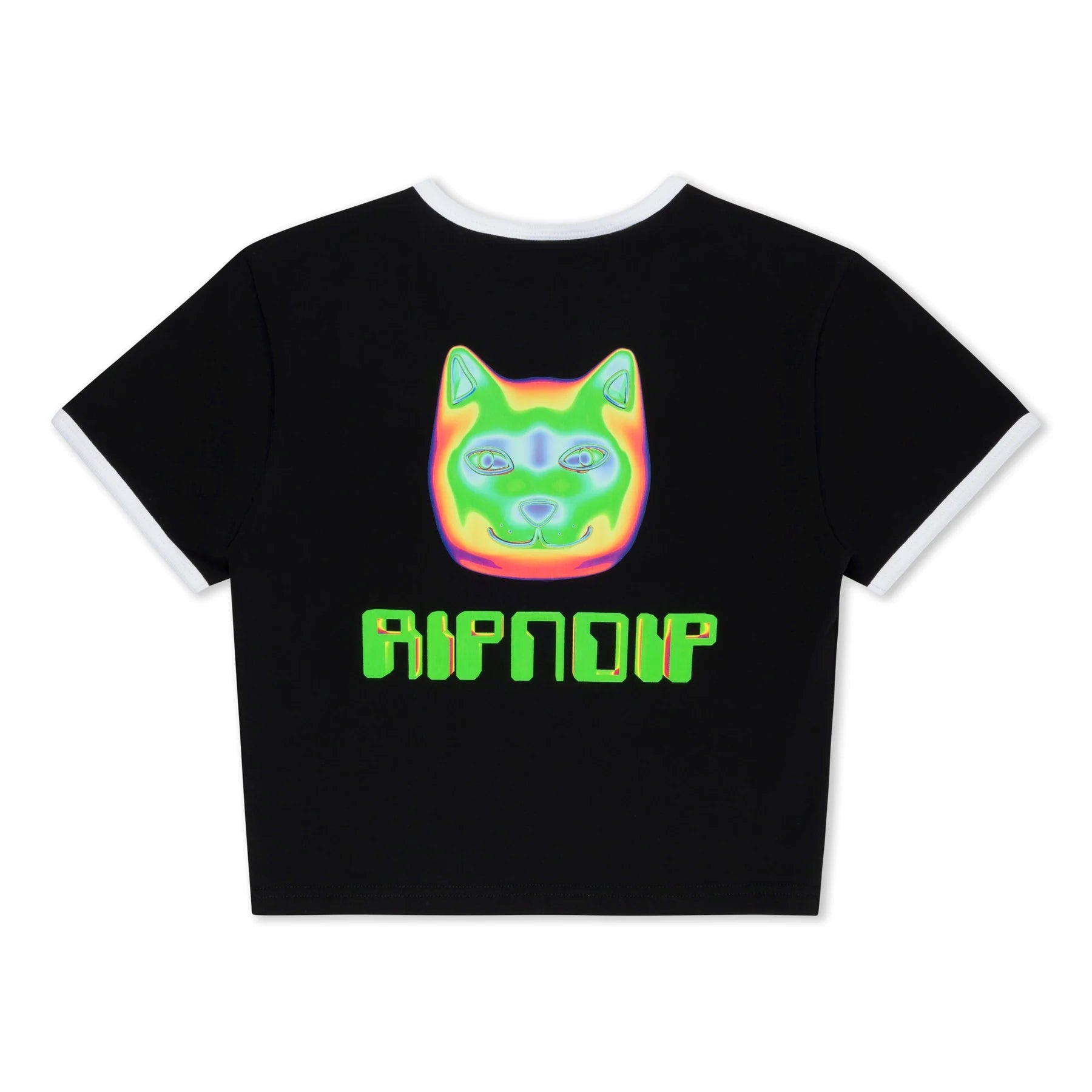 THERMAL NERMAL CROPPED RINGER TEE (BLACK)