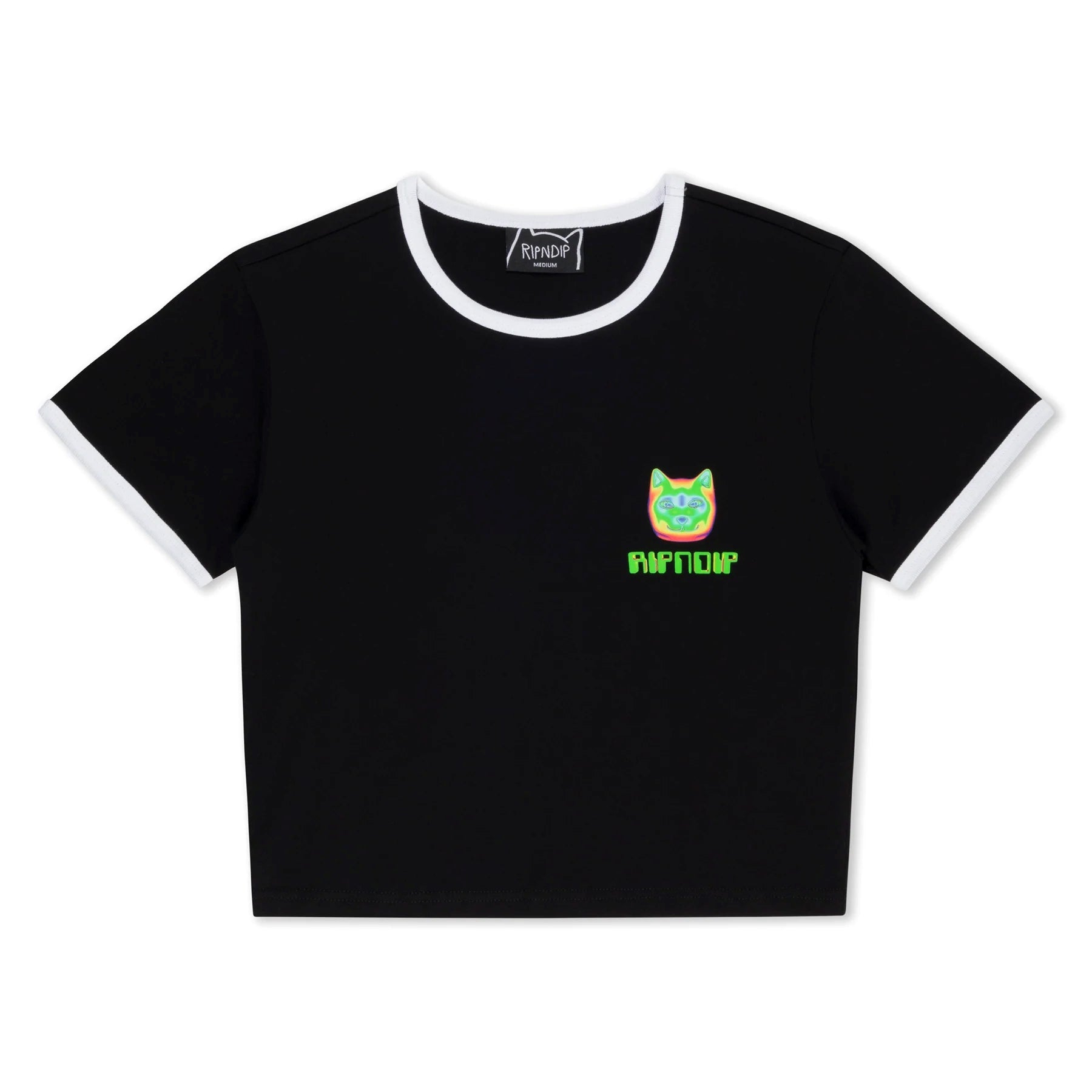 THERMAL NERMAL CROPPED RINGER TEE (BLACK)