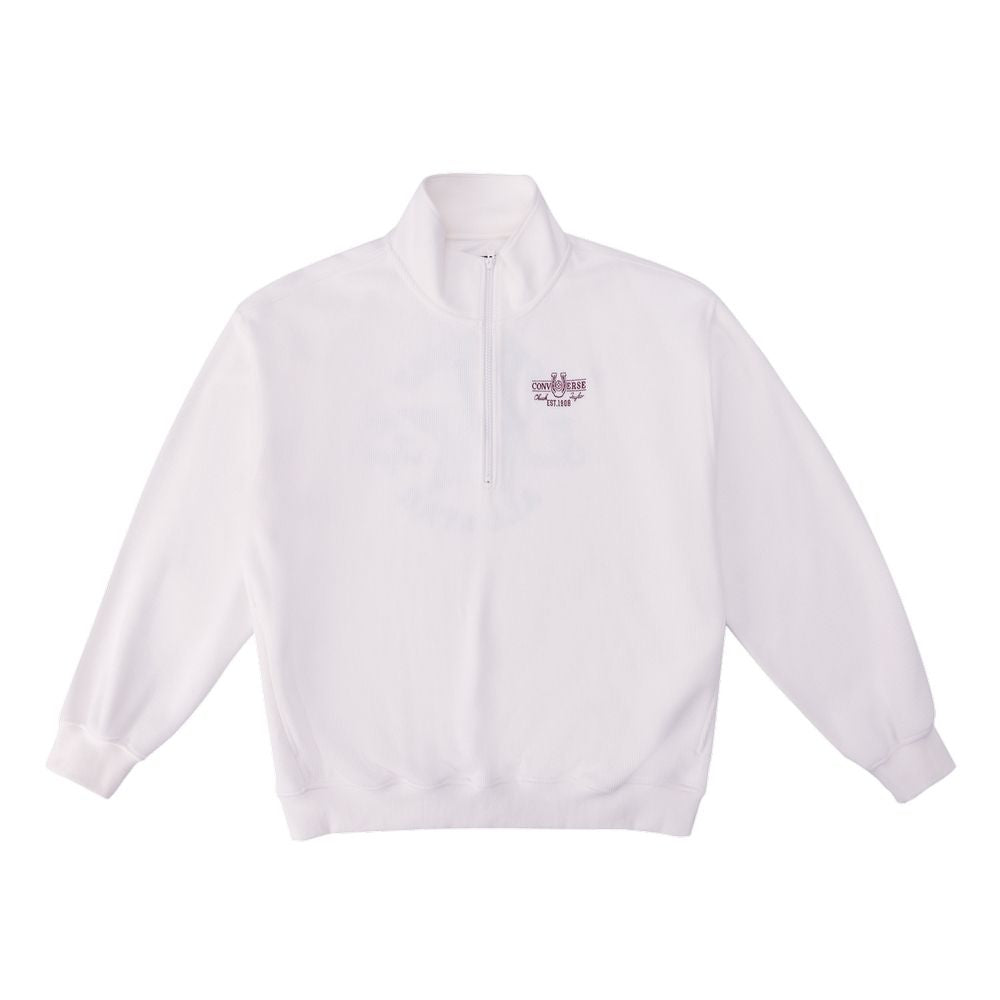 YOTH NOVELTY HALF ZIP FLEECE TOP EGRET