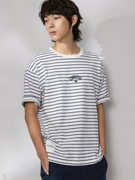 STRIPE LOGO TEE EGRET