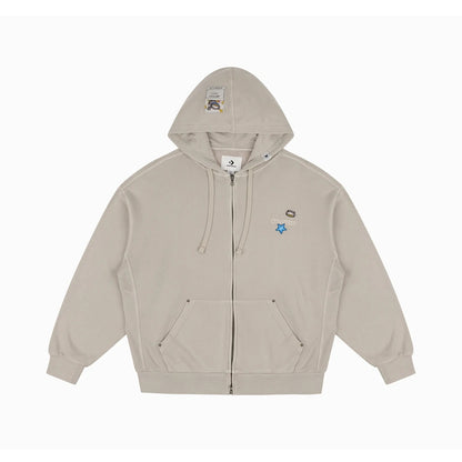 ZO&FRIENDS WASHED FULL ZIP HOODIE BEACH STONE