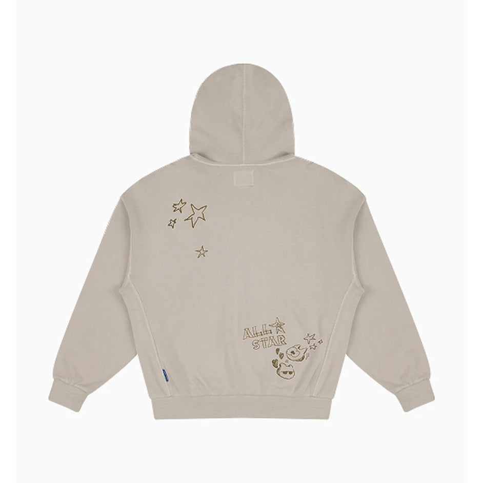 ZO&FRIENDS WASHED FULL ZIP HOODIE BEACH STONE