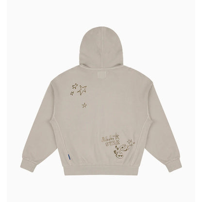ZO&FRIENDS WASHED FULL ZIP HOODIE BEACH STONE