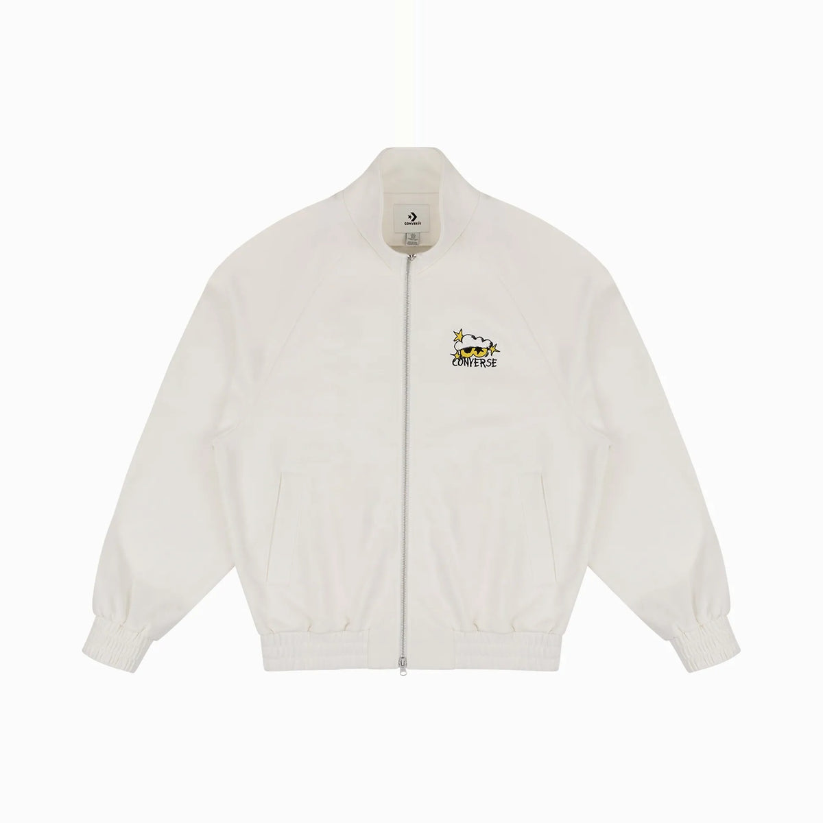 ZO&FRIENDS LOOSE FULL ZIP TOP EGRET
