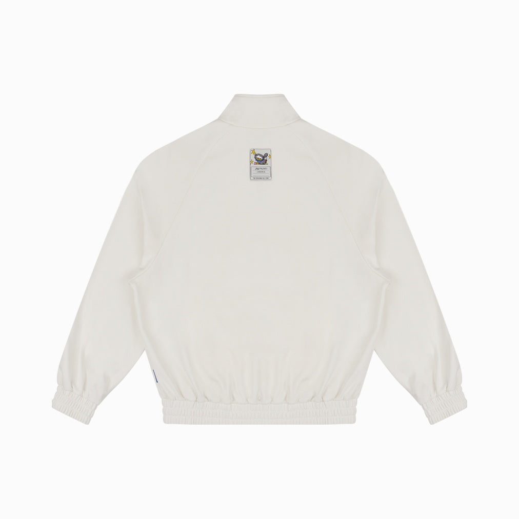 ZO&FRIENDS LOOSE FULL ZIP TOP EGRET