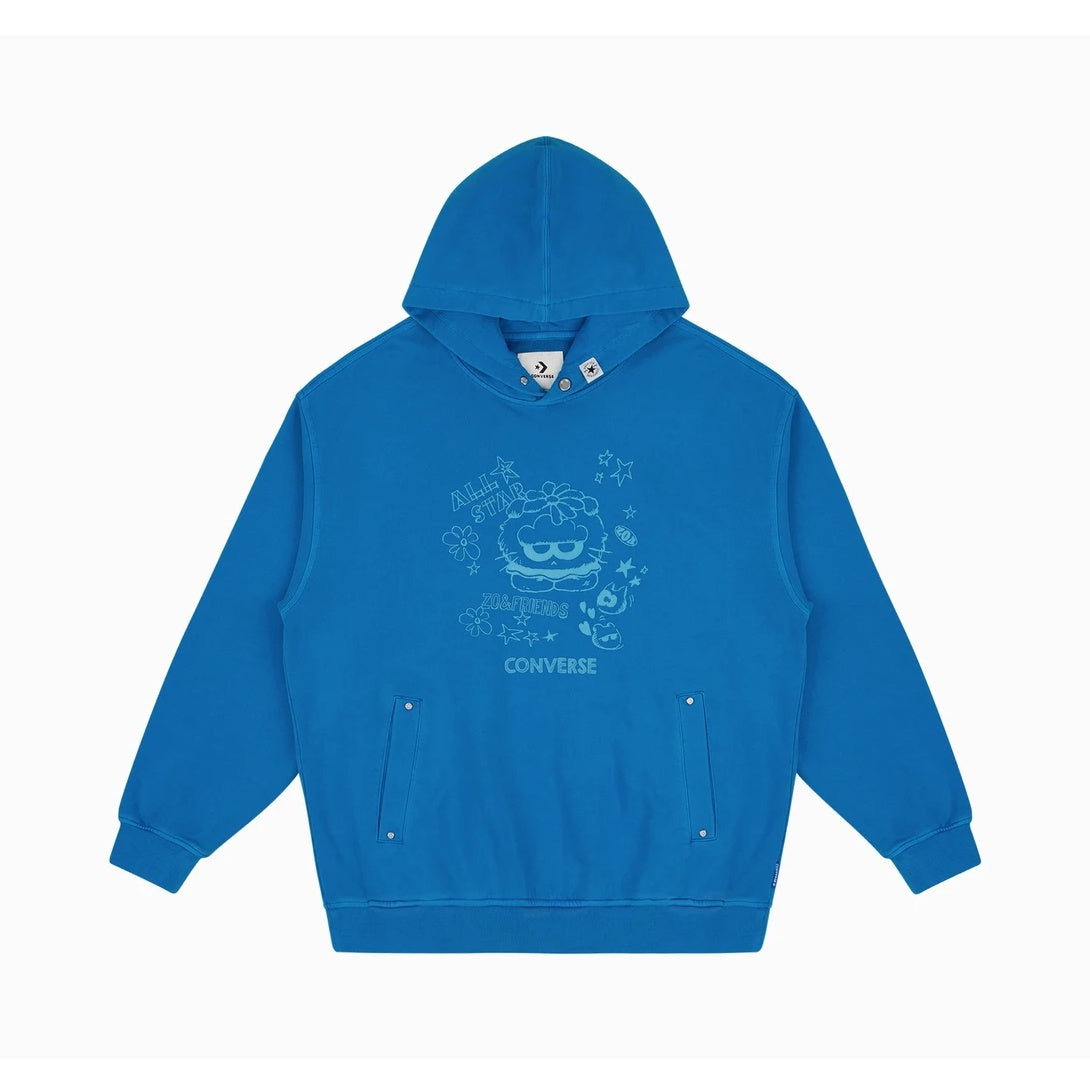 ZO&FRIENDS WASHED CREW HOODIE INDIGO BUNTING