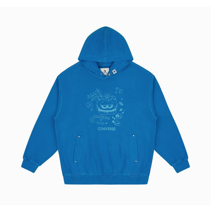 ZO&FRIENDS WASHED CREW HOODIE INDIGO BUNTING