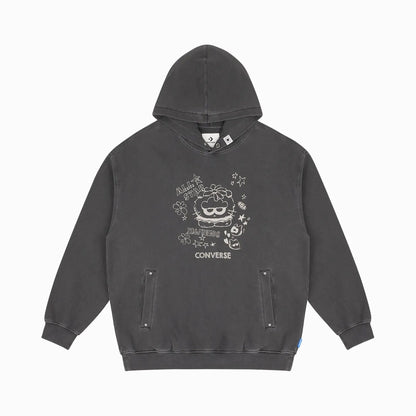 ZO&FRIENDS WASHED CREW HOODIE DARK MATTER