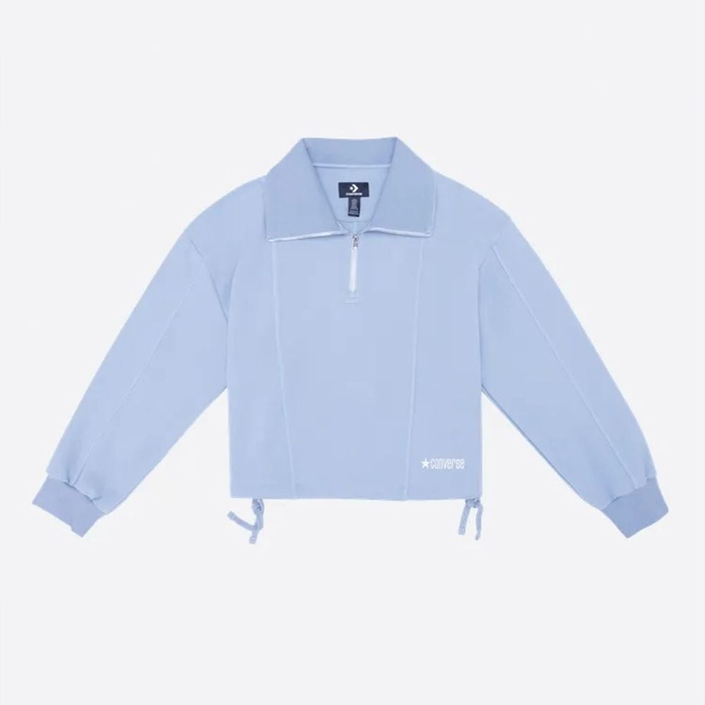 CROP HALF ZIP FLEECE TOP OCEAN RETREAT