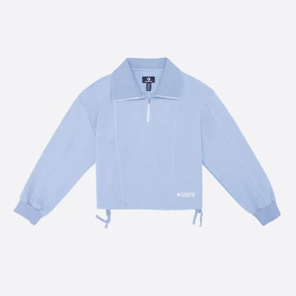 CROP HALF ZIP FLEECE TOP OCEAN RETREAT