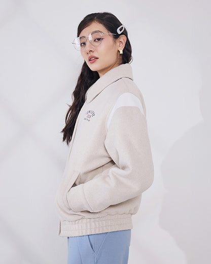 RETRO VARSITY PADDED JKT CLASSIC ECRU