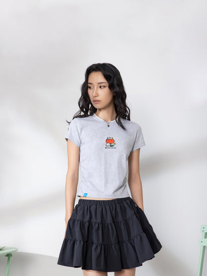 MATSUI SLIM SS TEE VINTAGE GREY HEATHER