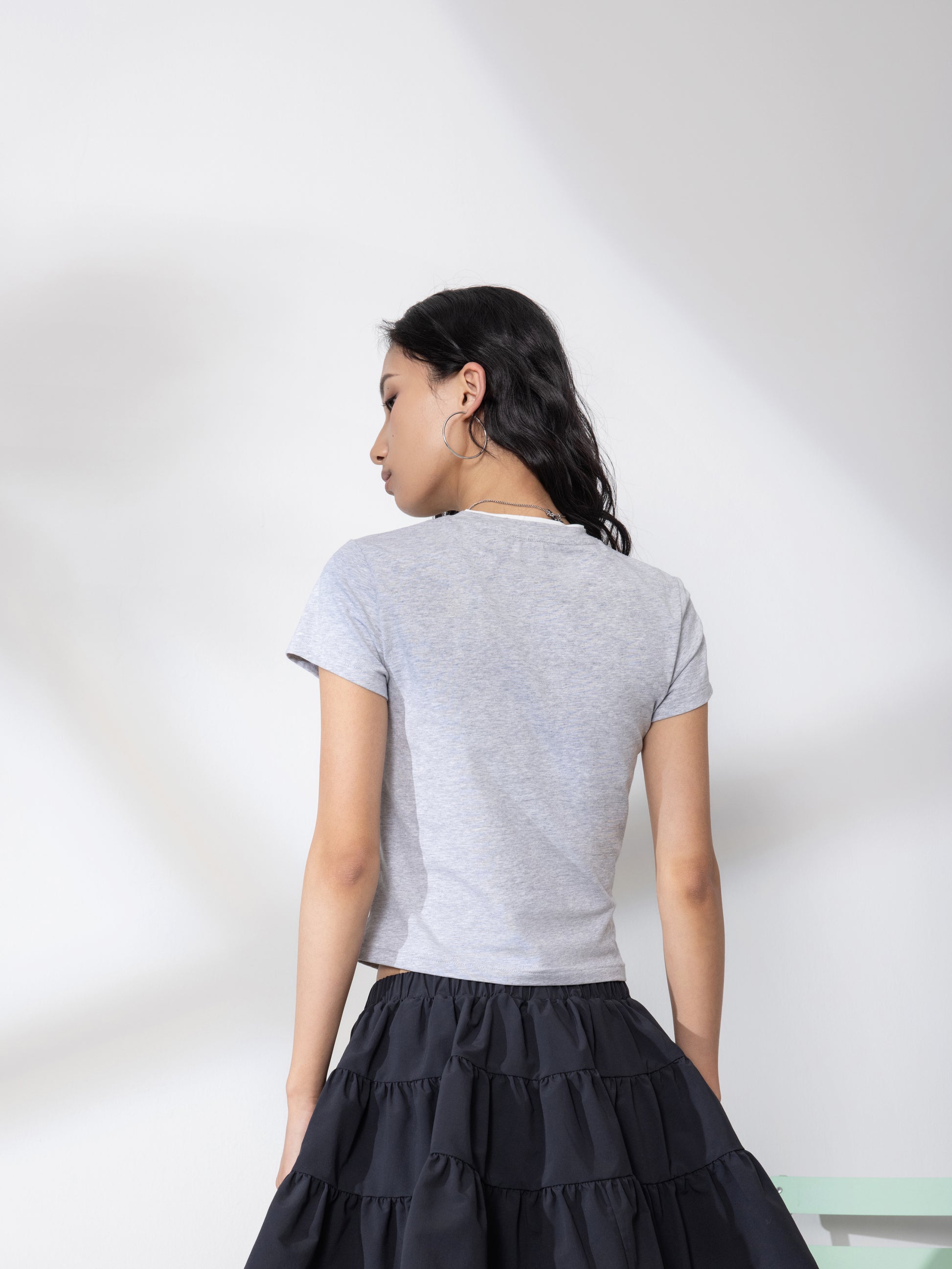 MATSUI SLIM SS TEE VINTAGE GREY HEATHER