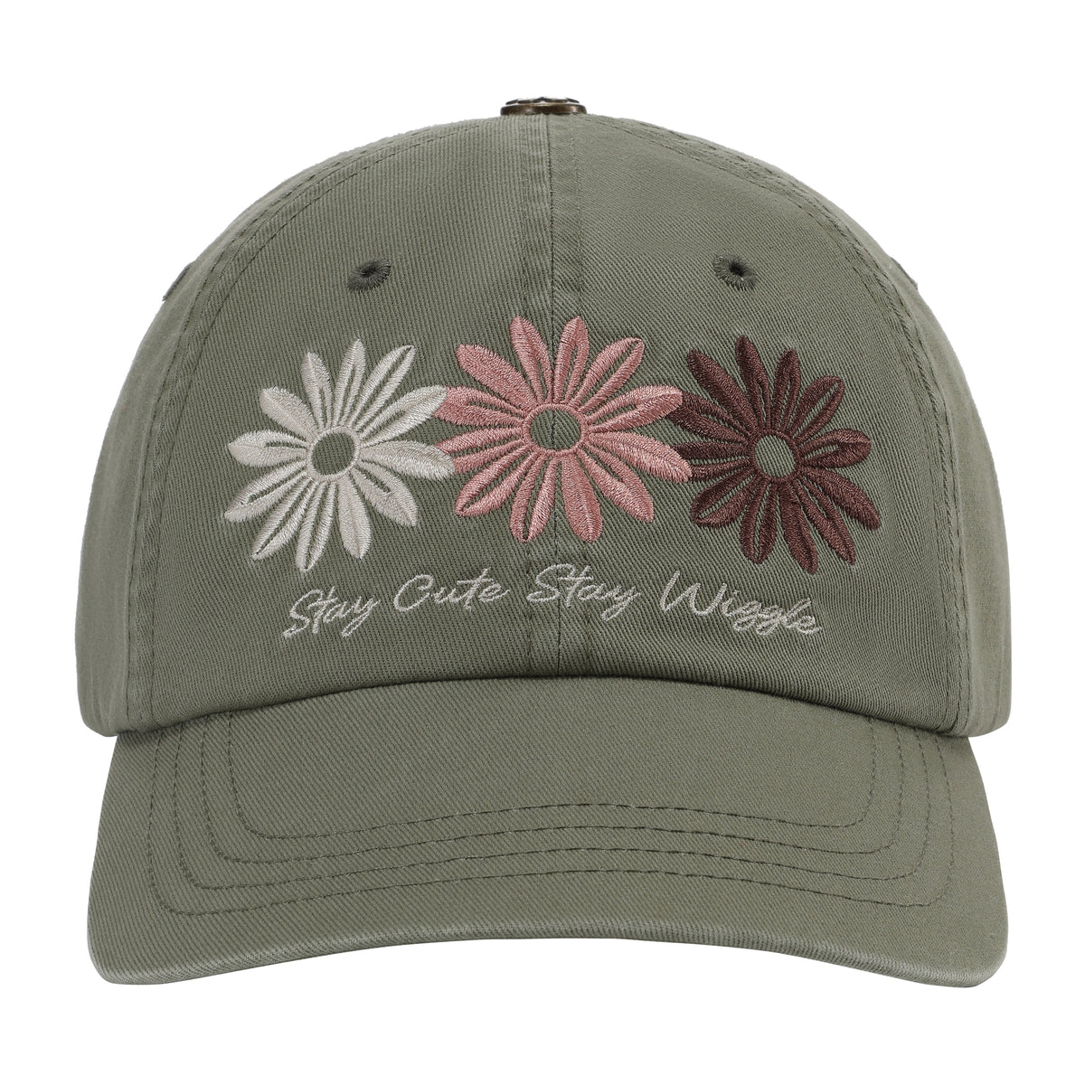 Sweet Cool Smiley Flower Curved Brim Hat