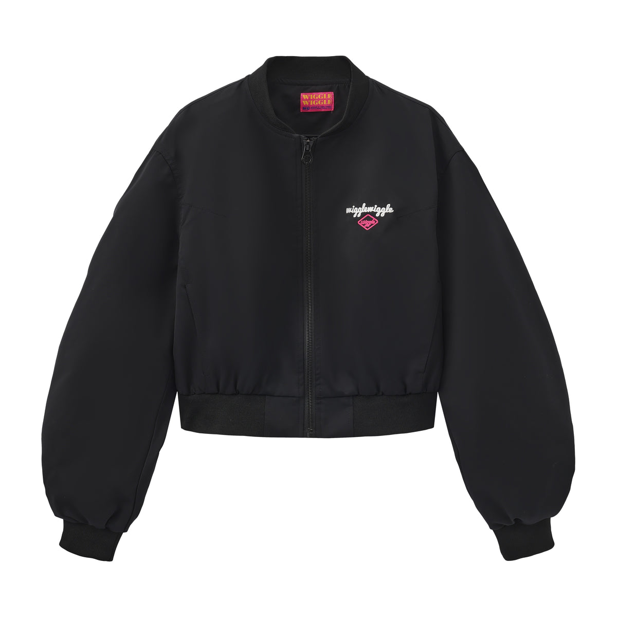 Letter Embroidered Zipper Woven Jacket