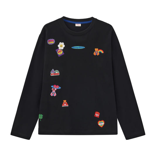 Gender-Neutral Loose Long-Sleeve T-Shirt