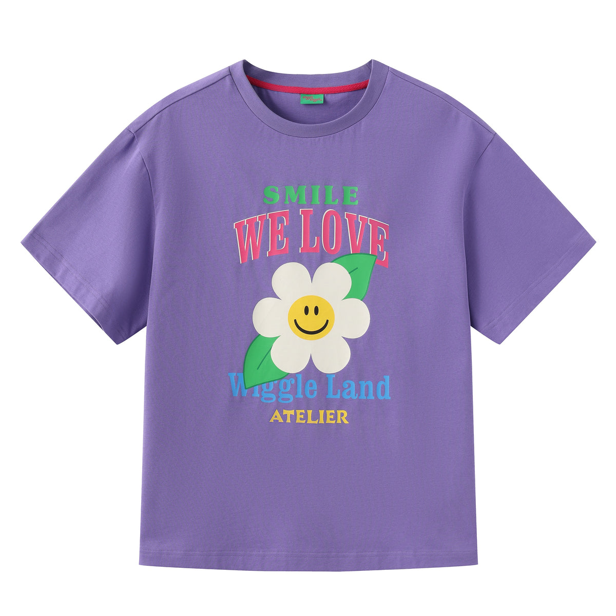 Smiley Flower Casual Crew Neck T-Shirt