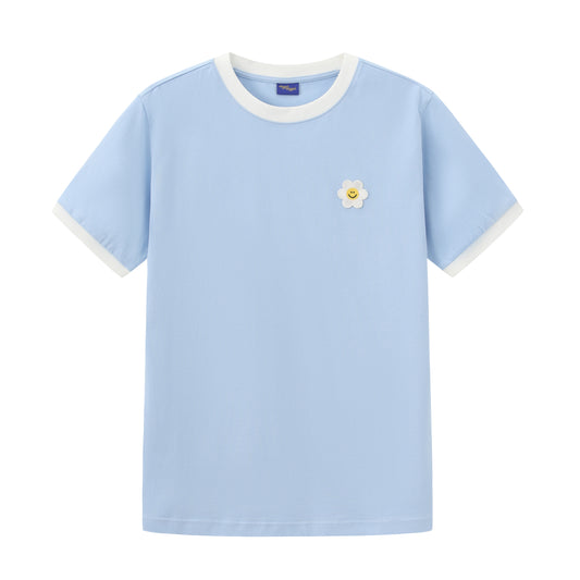 Color-Block Collar Fashion T-Shirt