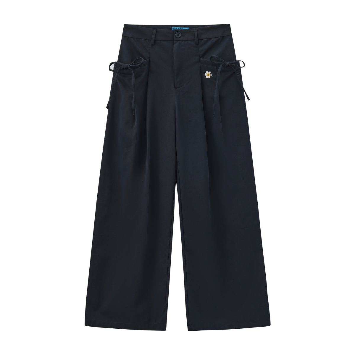 Korean Style Side Webbing Trim Woven Casual Pants