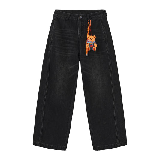 Wide-Leg Denim Trousers