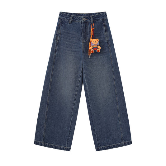 Wide-Leg Denim Trousers