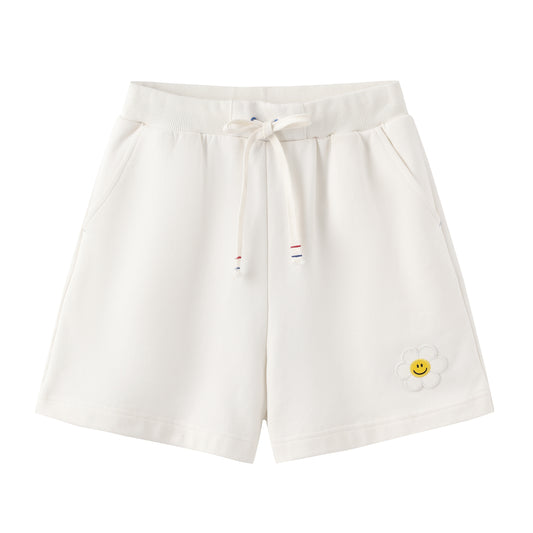 Embroidered Knit Shorts
