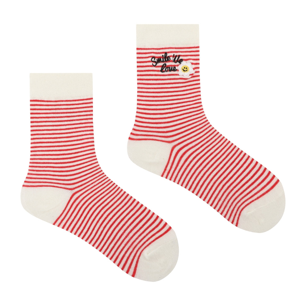 Seamless Striped Mid-Calf Socks