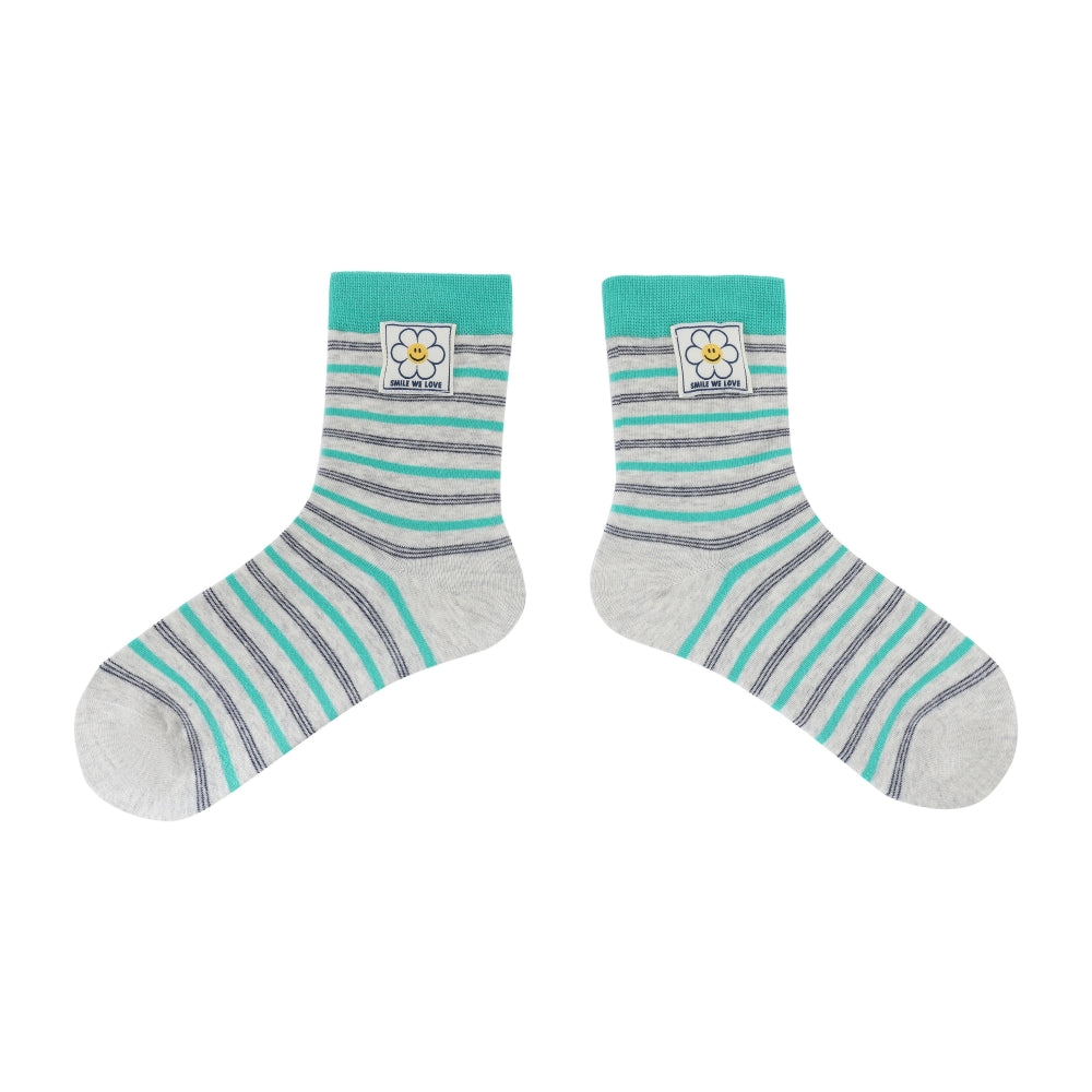 Seamless Striped Mid-Calf Socks