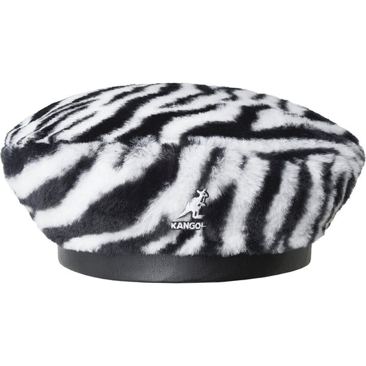 FAUX FUR BERET_WHITE ZEBRA